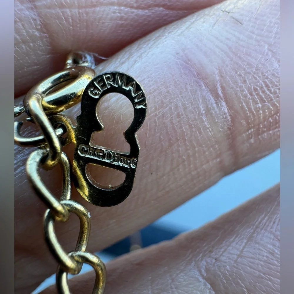 Vintage Christian Dior CD Logo Necklace – Gold-Tone Rope Chain – Made in Germany - Picture 6 of 9